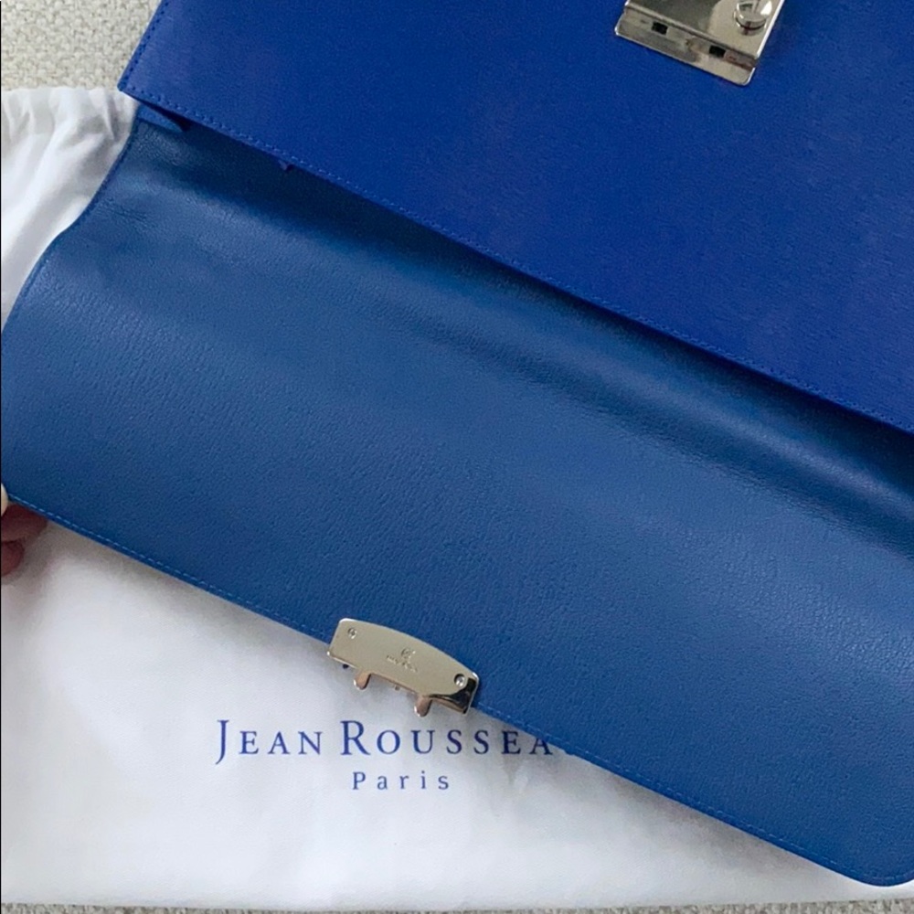 Jean Rousseau Blue Calf Leather Briefcase - Picture 16 of 16